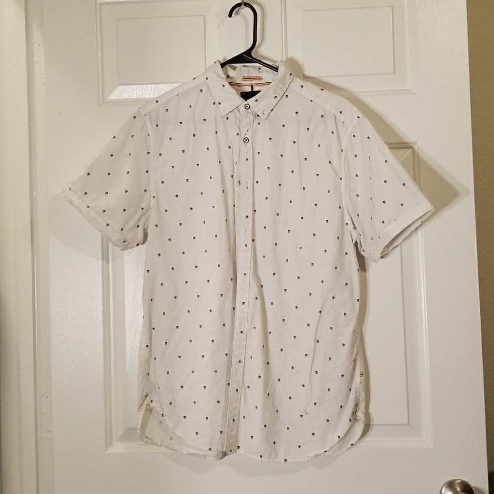 White Skull Button Up